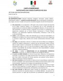 CARTA COMPROMISO: PARTICIPANTES XXXI JUEGOS OLIMPICOS RIO 2016