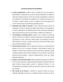 Causas de fracaso de una empresa