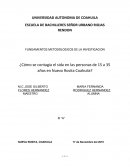 FUNDAMENTOS METODOLOGICOS DE LA INVESTIGACION ¿Cómo se contagia el sida en las personas de 15 a 35 años en Nueva Rosita Coahuila?