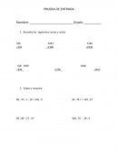 Actividades de aprendizaje, prueba de matemática