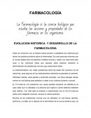 EVOLUCION HISTORICA Y DESARROLLO DE LA FARMACOLOGIA
