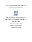 El gobierno, la corrupción y sus efectos en el crecimiento económico: Una revisión