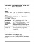 Especificación de los Requerimientos del Software (SRS) Sistema de Gestión Académica v1.0