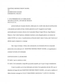 Ejemplo de Contestacion de incausado. Página 1
