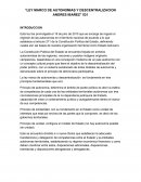 Ley marco de autonomias y descentralizacion Andres Ibañez