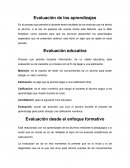 Evaluación en los aprendizajes