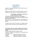 Respondo estas preguntas antes de leer el primer tema de la Guía 3, “Las infancias”.