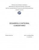 EL DESARROLLO INTEGRAL COMUNITARIO