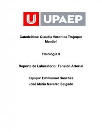 Reporte de Laboratorio: Tensión Arterial. Página 1