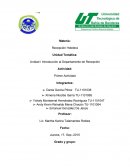 Unidad I Introducción al Departamento de Recepción