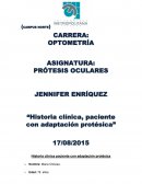 Historia clínica, paciente con adaptación protésica