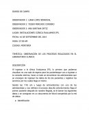 Diario de campo.OBSERVACIÓN DE LOS PROCESOS REALIZADOS EN EL LABORATORIO CLINICO.