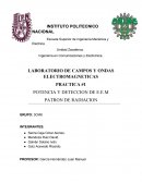 PRACTICA #1 POTENCIA Y DETECCION DE E.E.M PATRON DE RADIACION