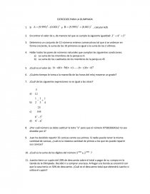 EJERCICIOS PARA LA OLIMPIADA DE MATEMATICAS. Página 1