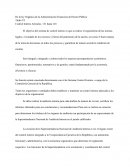 Tema de la ley Orgánica de la Administración Financiera del Sector Público Titulo VI Control Interno Artículos. 131 hasta 145.