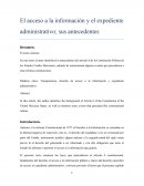 El acceso a la información y el expediente administrativo; sus antecedentes