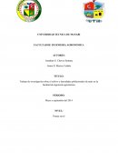 Trabajo de investigación sobre el cultivo y densidades poblacionales de maíz en la facultad de ingeniería agronómica