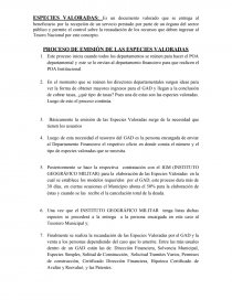 PROCESO DE EMISIÓN DE LAS ESPECIES VALORADAS. Página 1