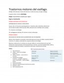 Trastornos motores del esófago.