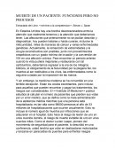 MUERTE DE UN PACIENTE: FUNCIONES PERO NO PROCESOS