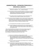 Administracion – definicion etimologica y analisis del concepto