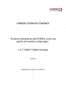 El ahorro individual en las AFORES, como una opción de inversión a largo plazo