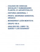 ANALISIS DEL LIBRO “EL QUESO Y LOS GUSANOS”