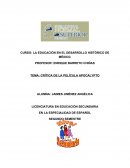 CRÍTICA DE LA PELÍCULA APOCALYPTO