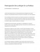 Participación De La Mujer En La Política