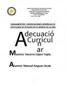 FUNDAMENTOS Y ORIENTACIONES GENÉRICAS DE LOS PLANES DE ESTUDIO EN EL MARCO DE LA RIEB