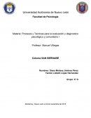 Procesos y Técnicas para la evaluación y diagnostico psicológico y comunitario I
