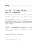 Elaboración del Ensayo analítico