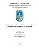 Implementación de un aula virtual para facilitar las necesidades académicas del estudiante
