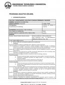 PROGRAMA ANALÍTICO (SÍLABO)