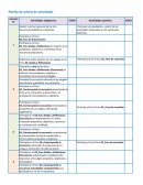 Planilla De Control De Actividades