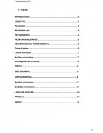Introducción: Parte del accidente realmente ocurrido y utiliza una lógica de razonamiento que sigue un camino ascendente. Página 12