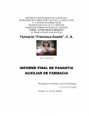 INFORME FINAL DE PASANTIA AUXILIAR DE FARMACIA