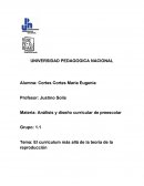 Materia: Análisis y diseño curricular de preescolar