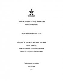 Actividad de reflexion. Programa de formación: Recursos Humanos. Página 1