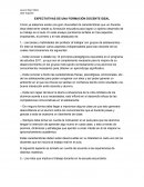 EXPECTATIVAS DE UNA FORMACIÓN DOCENTE IDEAL