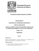 Estudio cuantitativo entre dos propiedades intensivas de la materia para establecer una curva de calibración.