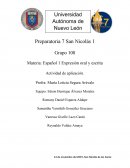 Actividad de aplicacion de expresión oral y escrita