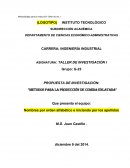 PROPUESTA DE INVESTIGACIÓN: “METODOS PARA LA PRODUCCIÓN DE COMIDA ENLATADA”
