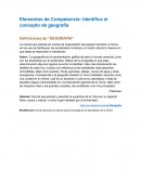 Elementos de Competencia: Identifica el concepto de geografía