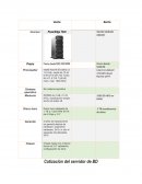 Cotización del servidor de BD