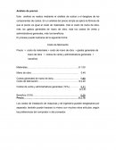 Analisis de costos o el desglose de los componentes de costos.