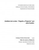 Reporte de lectura de Orgullo y Prejuicio, obra de Jane Austen