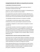 Comportamiento del cliente en encuentros de servicios