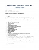 Análisis de "El Tungsteno"