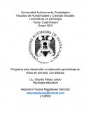 Programa para desarrollar un adecuado aprendizaje en niños de primaria con dislexia